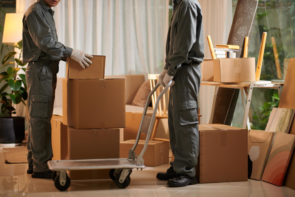 "Des boîtes d'emballage, du ruban adhésif et d'autres fournitures essentielles pour un premier déménagement, illustrant tout ce qu'il faut pour un premier emménagement"
