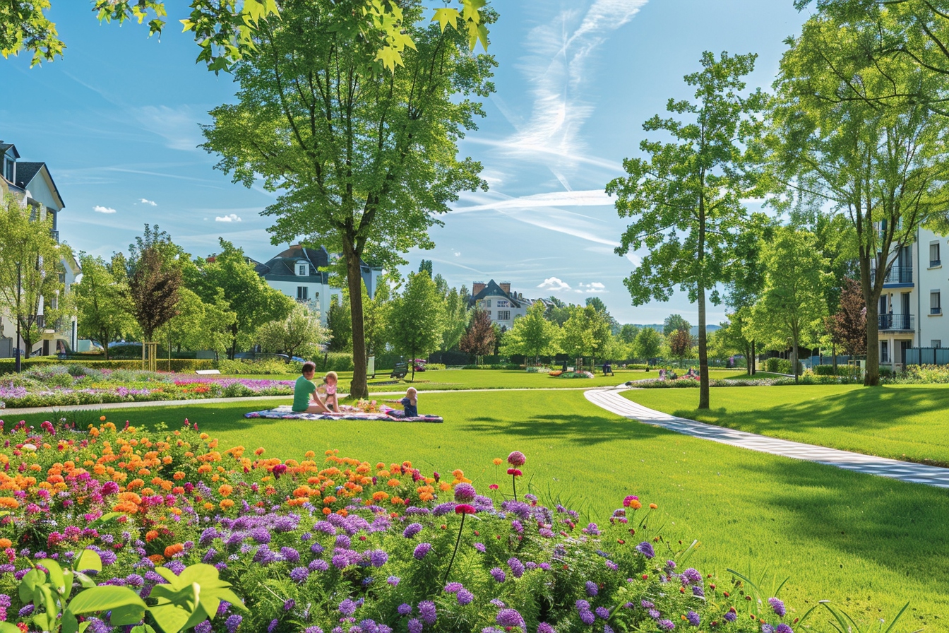 Vue panoramique d'un parc luxuriant à Brest, illustrant les espaces verts qui rendent la ville idéale pour un déménagement écologique.