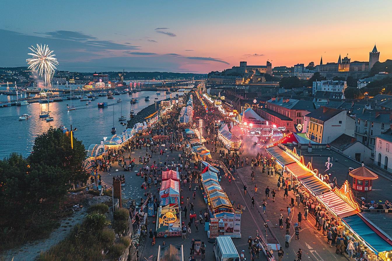 Foule lors d'un festival coloré à Brest 2023, célébrant avec joie lors d'une des fêtes captivantes évoquées dans Votre Guide Essentiel pour une Explosion de Joie
